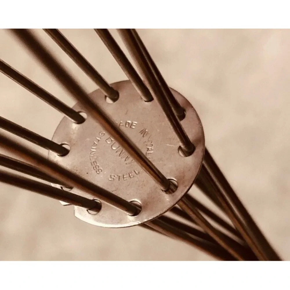 Vintage‎ Bonny Stainless Steel Whisk White Plastic Handle Made In Italy